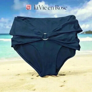 NWOT La Vie En Rose, Black  High Waist Ring Bottom, XL ☀️